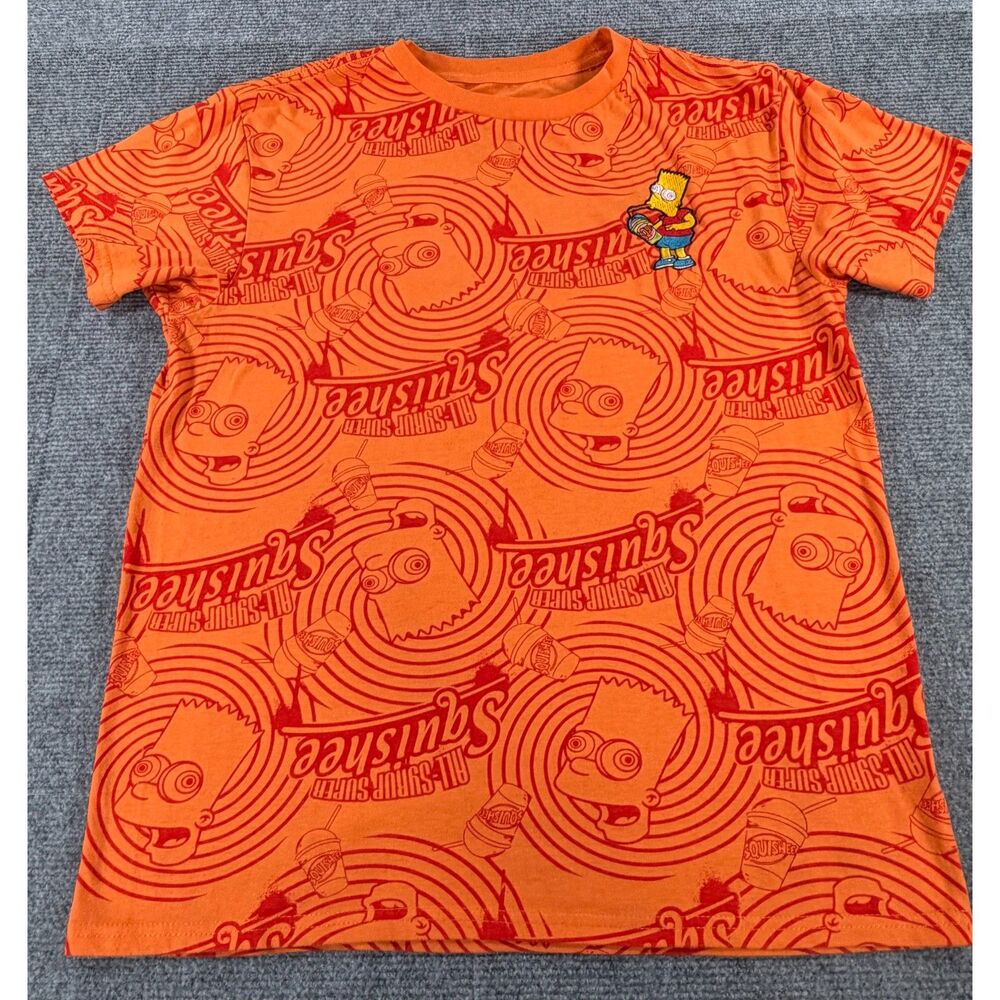 Bart Simpson Quik E Mart Squishee Men's Orange Short Sleeve T-shirt Size M
